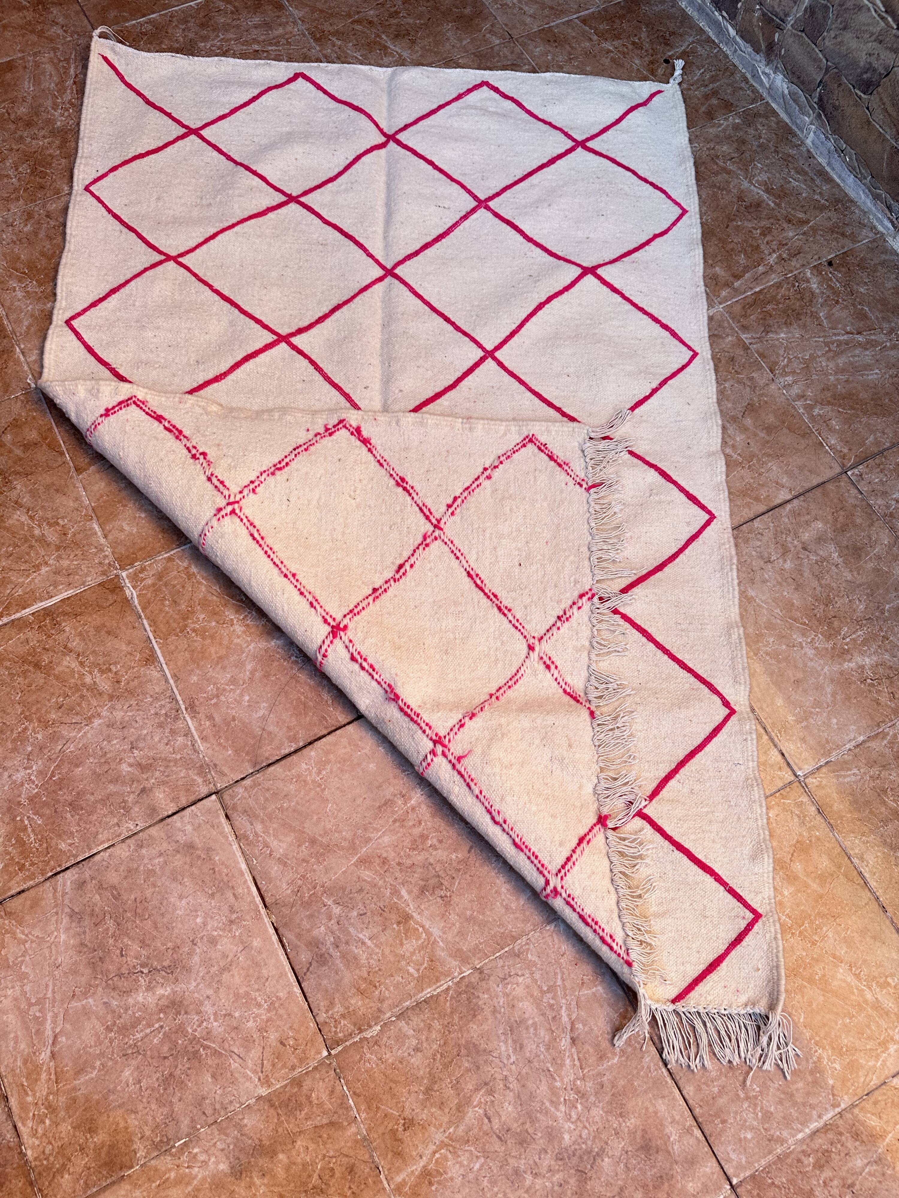 Tapis berbère en laine fait main – Kilim marocain bohème coloré