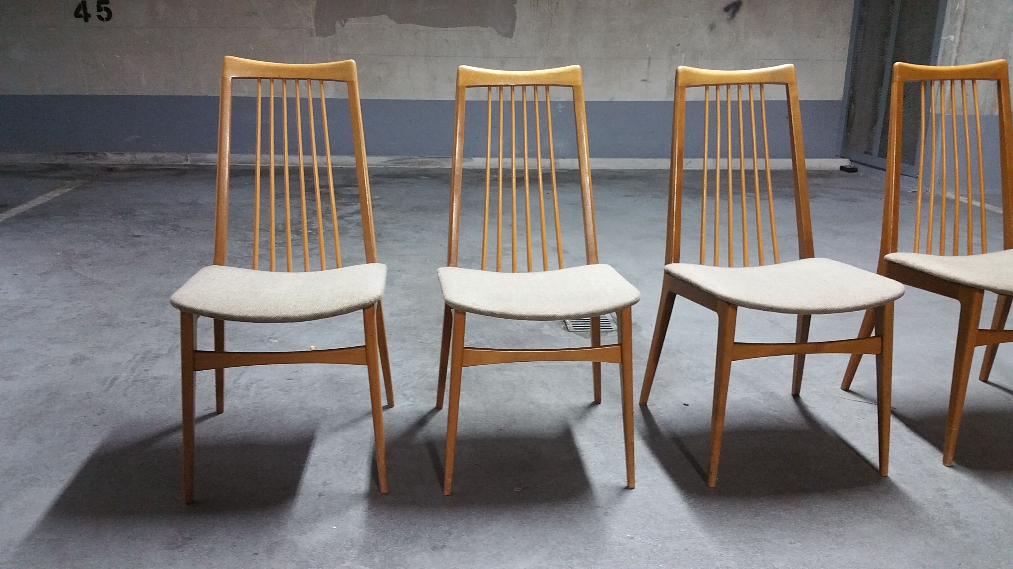6 chairs Scandinavian years 50 60 Lubke