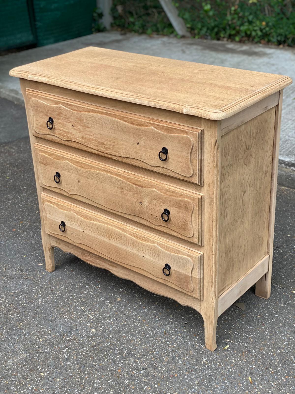 Vintage Bibus Louis XV commode renovated in oak from the 1950s.
