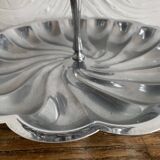 Tiered stainless steel serving platter