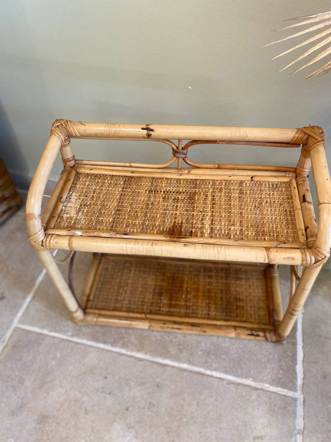 Vintage rattan shelf