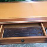 Wooden leather top desk