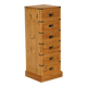 Restored vintage military high chest of drawers in English pine and brass.