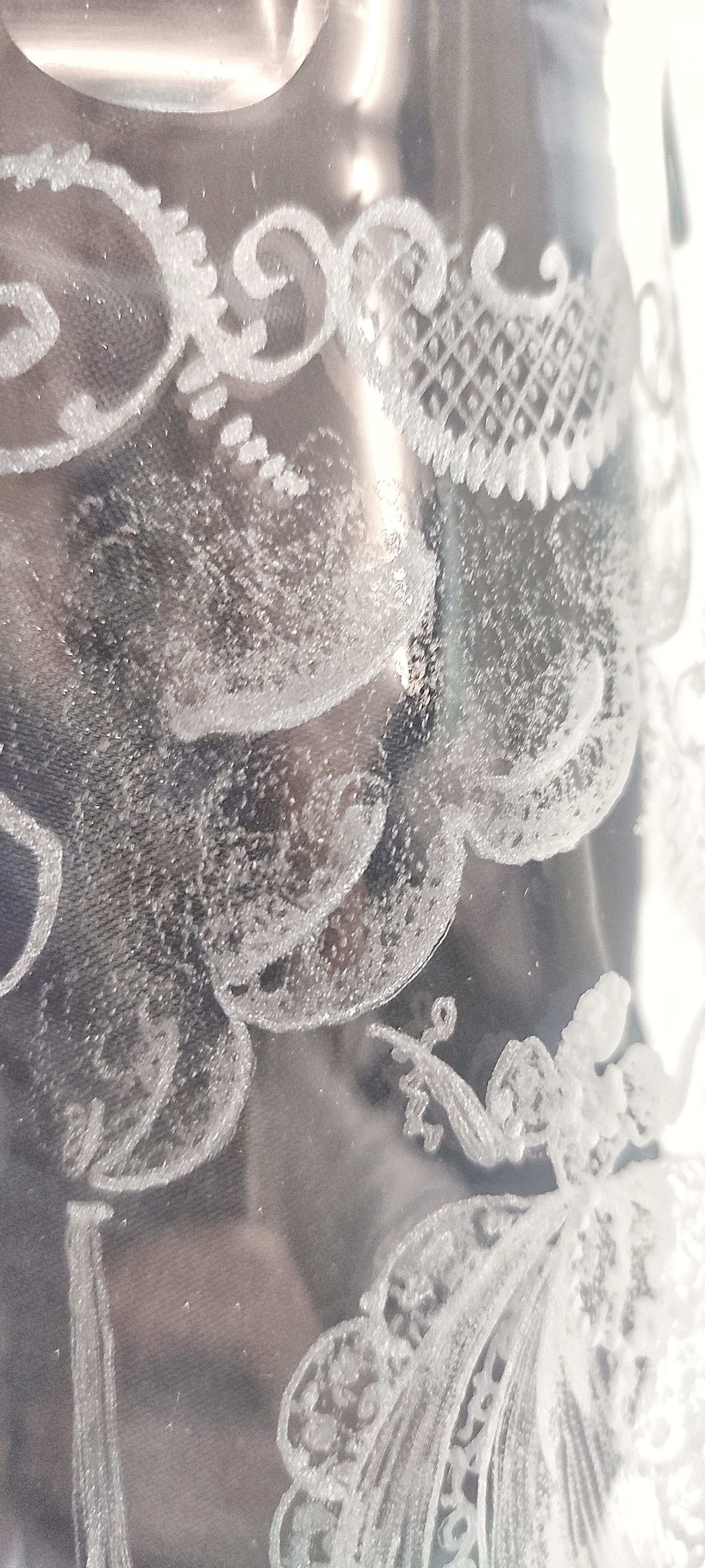 Hand-carved glass jug. France, 1950s.