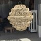 Suspension or rattan lampshade in an elongated spherical shape, layered H80 D