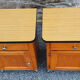 Pair of bedsides, boarding school, wood, metal, formica, vintage, 50s