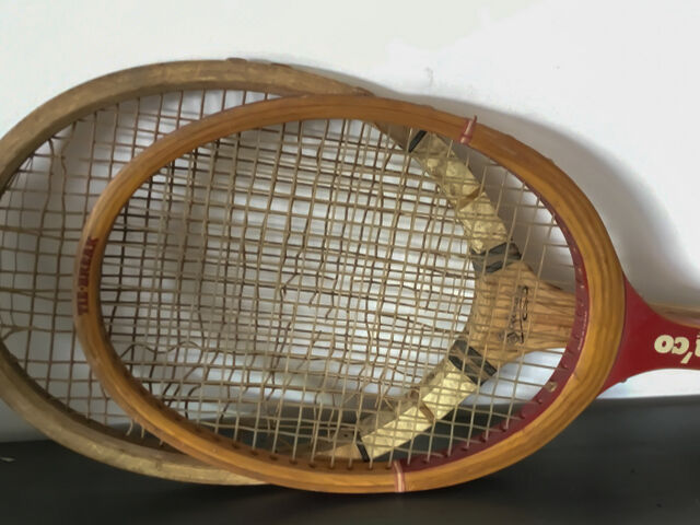 3 Vintage wooden tennis racket