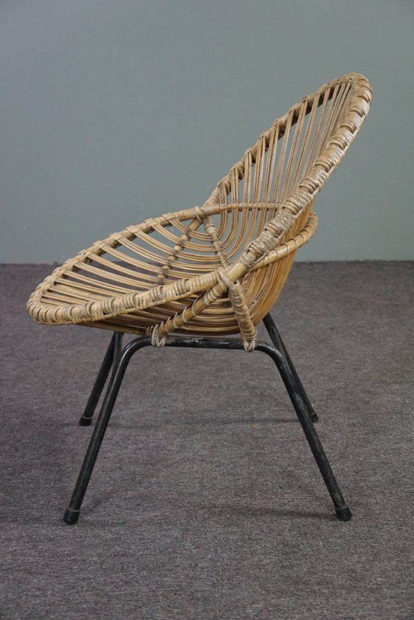 Fauteuil vintage en rotin, Dutch Design, 1960