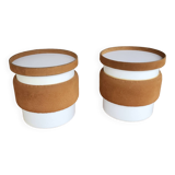 Set de 2 bouts de canapé daim vintage