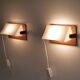 Paire d'applique scandinave en teck et acrylique 1970