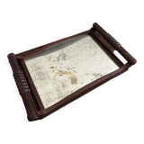 Miroir bois et verre piqué