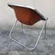 Plona brown leather folding chair by Giancarlo Piretti for Castelli/ Italian Space Age Design