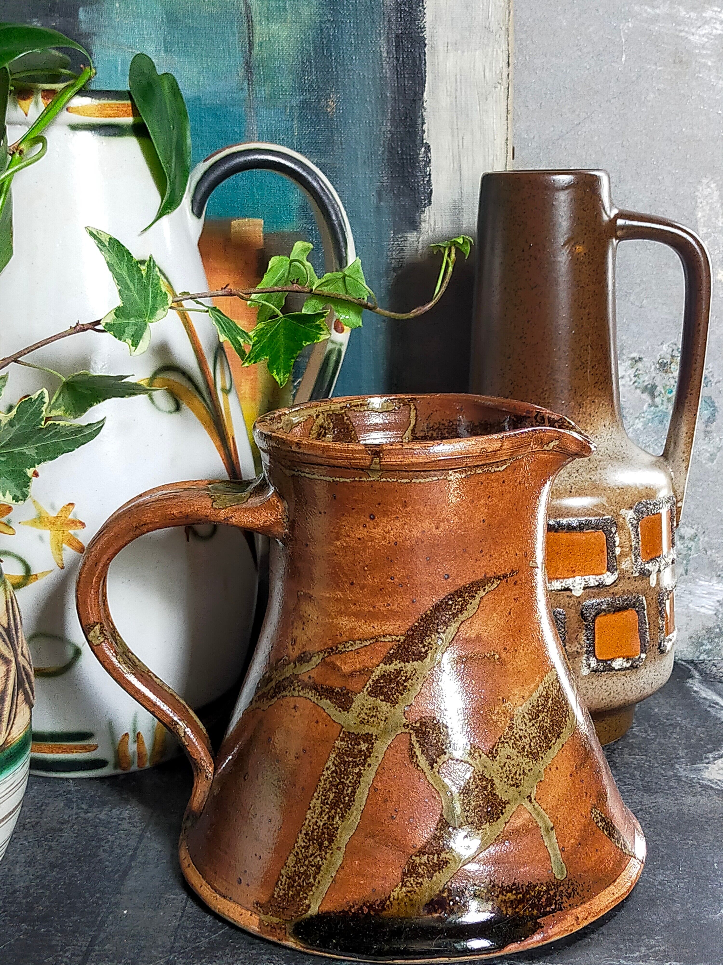 Pichet poterie de La Borne en grès émaillé art populaire