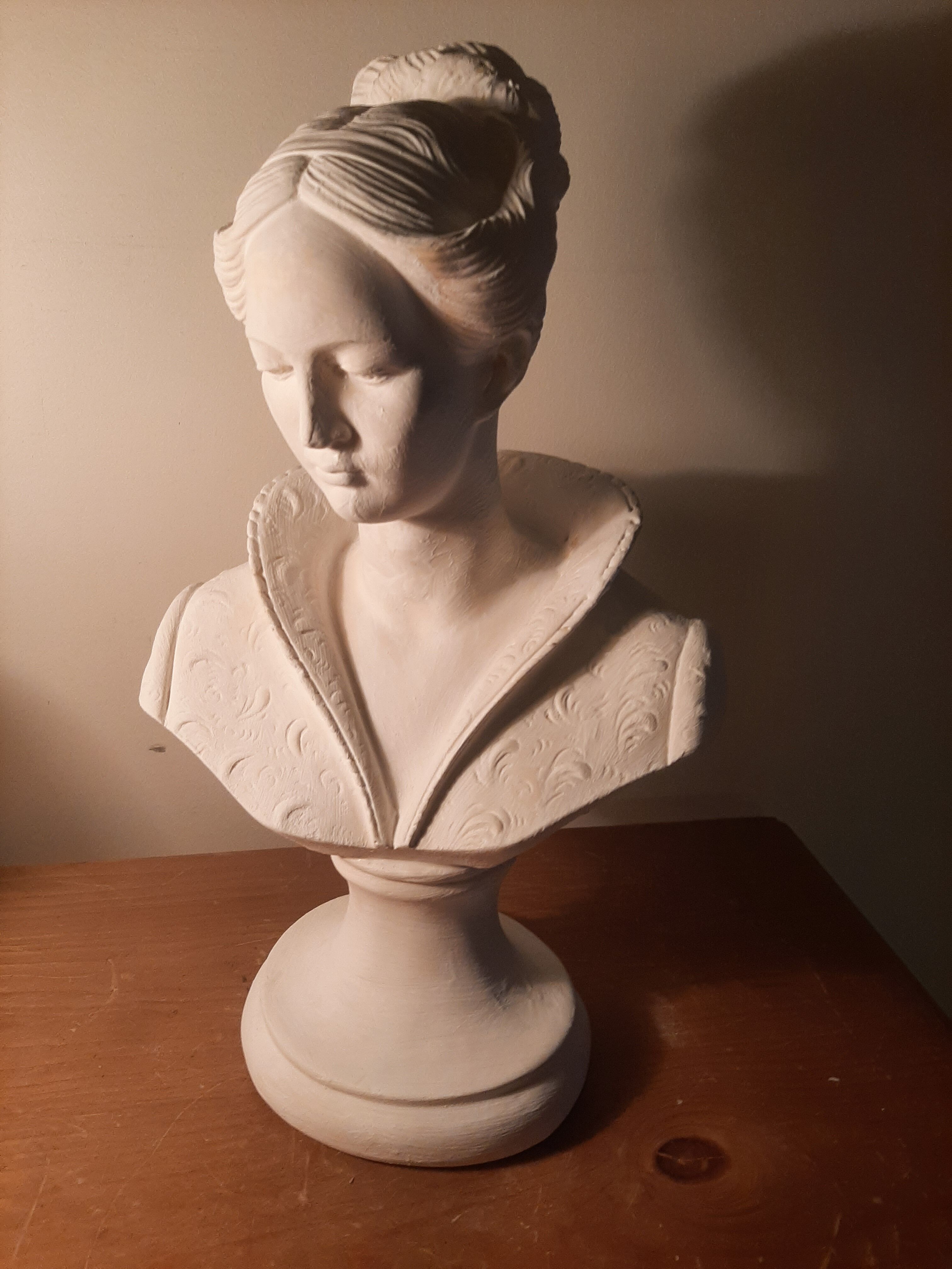 Female bust sculpture plaster