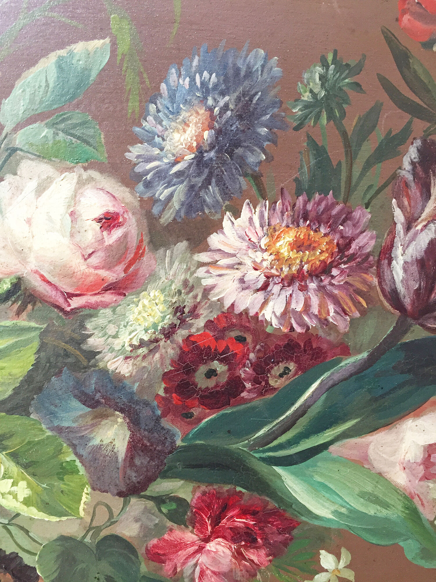 Peinture à l’huile sur bois XIXème format XXL