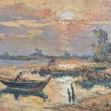 Landscape of Camargue - Oil on canvas