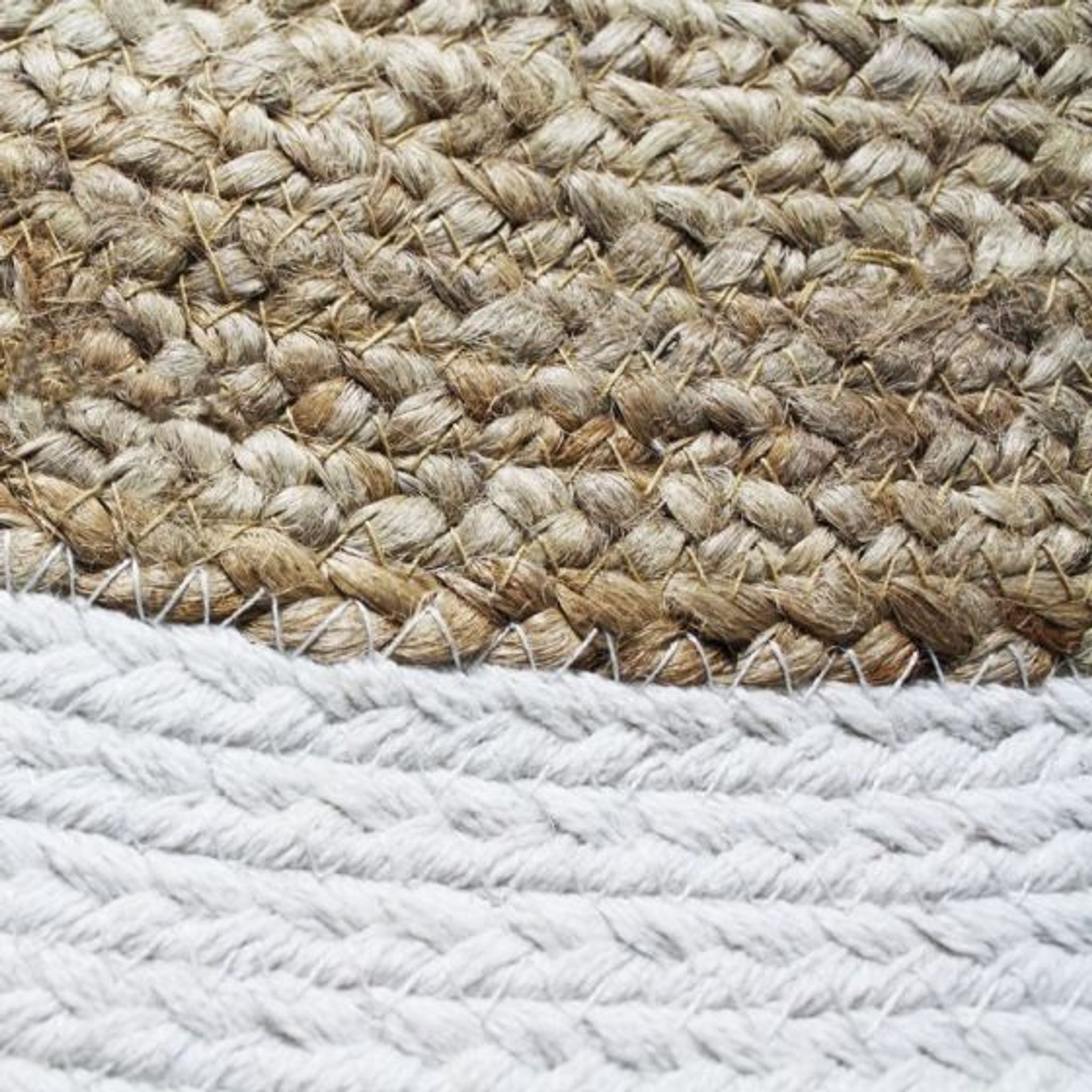 Tapis rond en jute blanc beige 120 cm