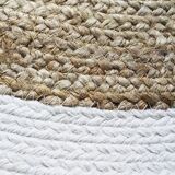 Tapis rond en jute blanc beige 120 cm