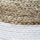 Round jute rug in white beige 120 cm