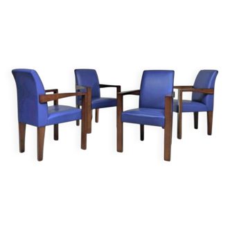4 x Chaise de conférence Ying Bridge Hugues Chevalier / cuir