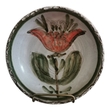 Hollow ceramic plate signed Albert Thiry