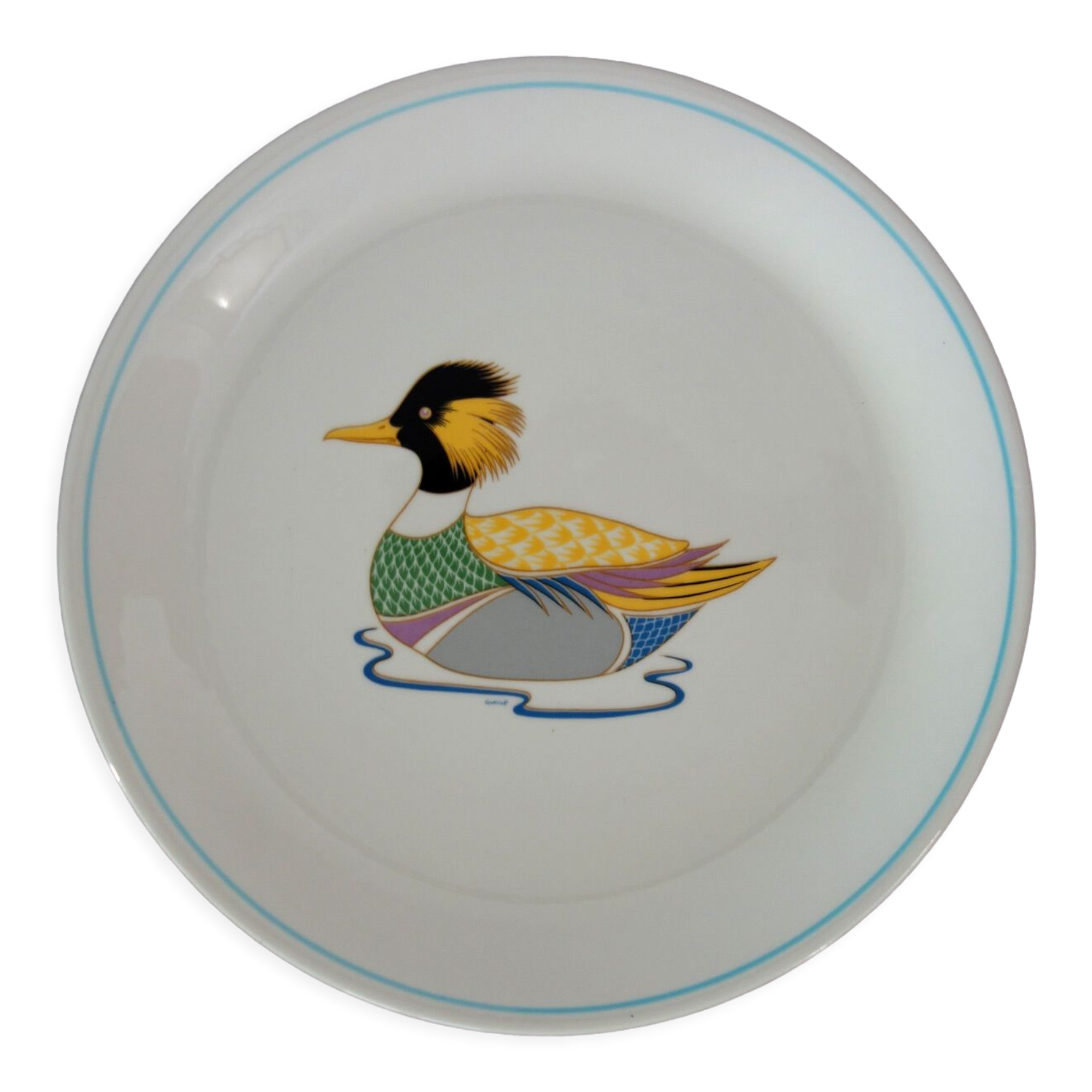 Set of 8 flat plates Ceraminter, Italy