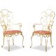 Pair of wrought iron and gilded armchairs, circa 1990
