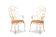 Pair of wrought iron and gilded armchairs, circa 1990