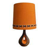 Lampe de table en céramique orange / marron des années 1960