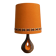 Ceramic orange / brown table lamp 1960s