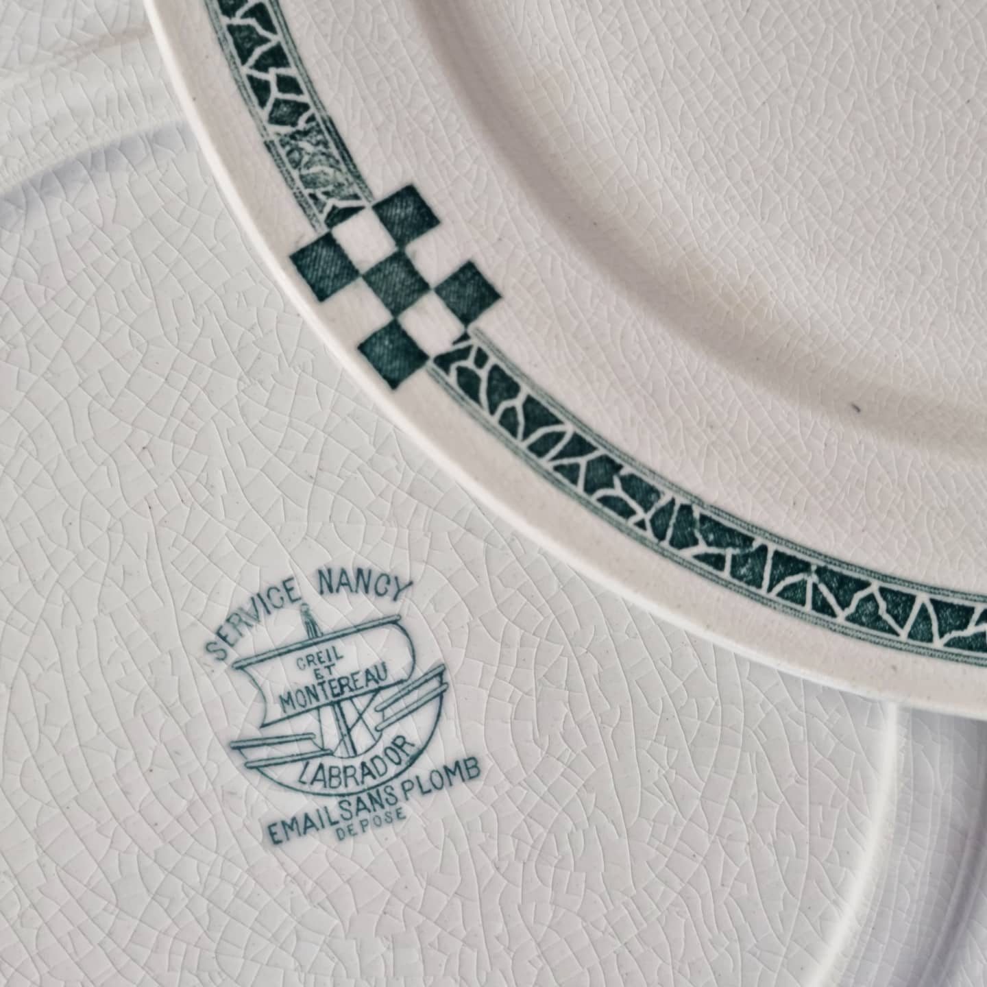 Set of 5 flat plates Nancy - Creil and Montereau