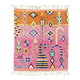 Boho chic tapis marocain rose en laine
