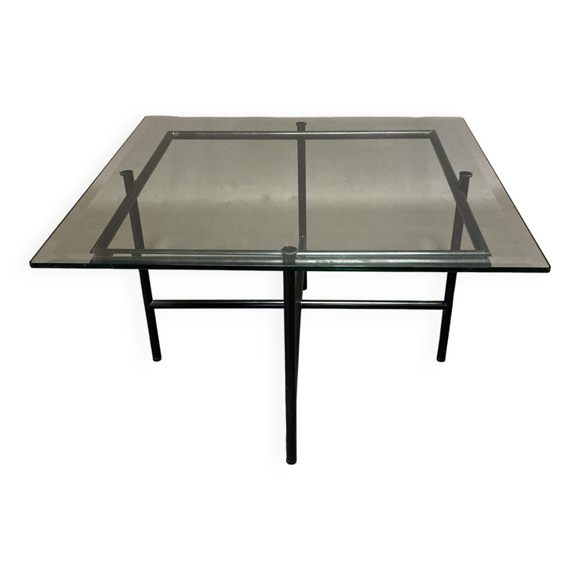 Glass and metal coffee table design 1950.