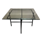 Glass and metal coffee table design 1950.