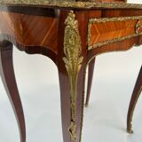 Meuble Napoléon III plaquage XIX eme style Louis XV bronze 2 portes tiroir