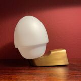 2 Wall Scones Lamps in Opal and brass Italy 80s