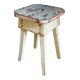 Workshop stool in antique patinated solid wood