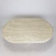 Table basse ovale italienne en travertin, 1984