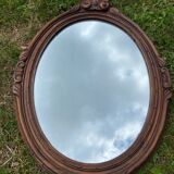 Old wood carved mirror 51 x 37
