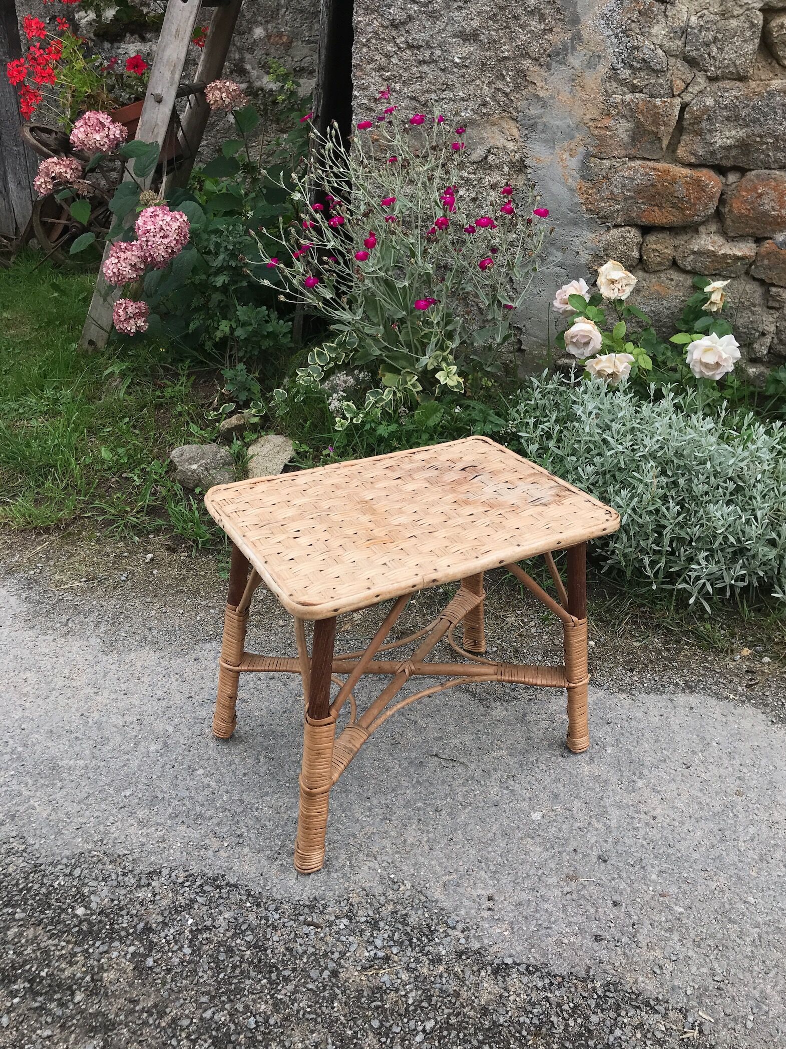 Vintage rattan coffee table