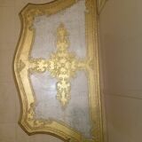 Table chevet 3 tiroirs 1950 -1970 italien bois doré