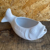 Vintage white ceramic fish sauce boat bruno evrard france