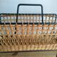 Iron and Rattan Magazine Rack - 1960s - Vintage