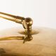 Italian swing arm brass floor lamp with marble base, 1970s