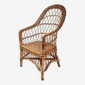 Old wicker armchair