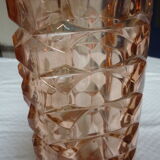 Pink vintage pressed glass vase