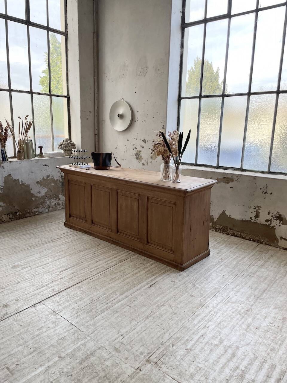 2m pine counter or central island with storage