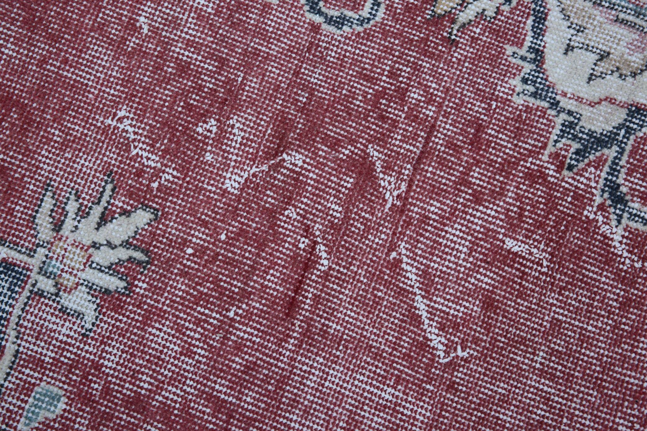Vintage Persian Brick Red Rug, Hand Knotted Oriental Carpet, 209x325 Cm