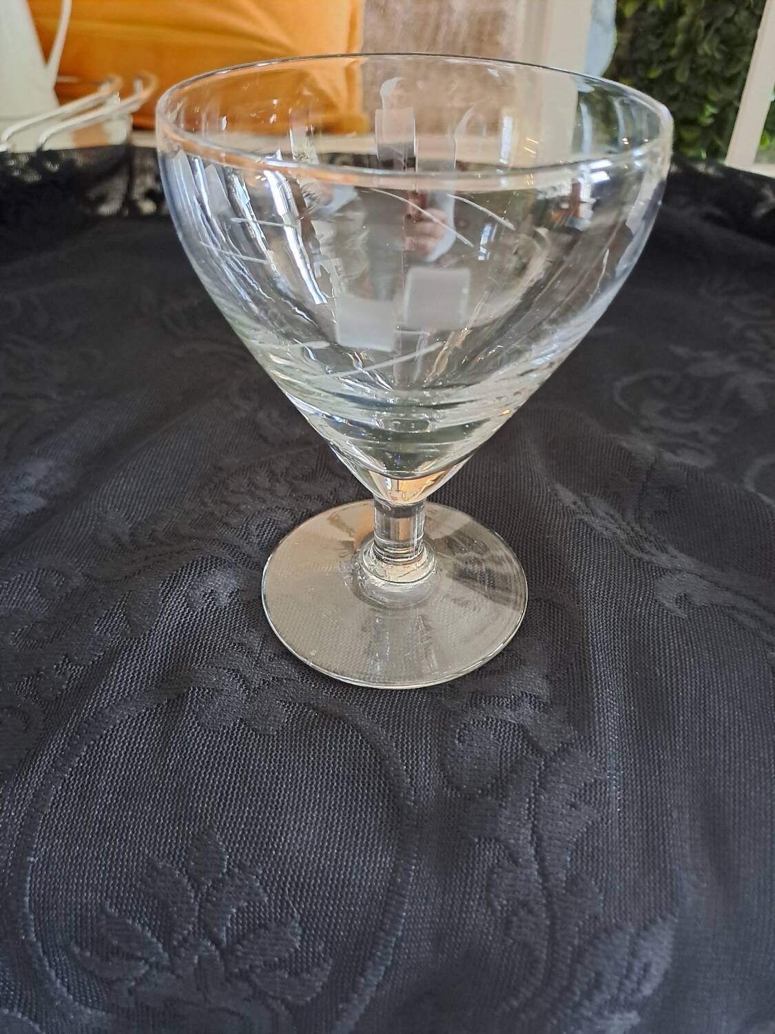 6 verres à vin gravés style bistro en verre soufflé