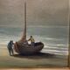 Old painting, landscape by the sea, XX century